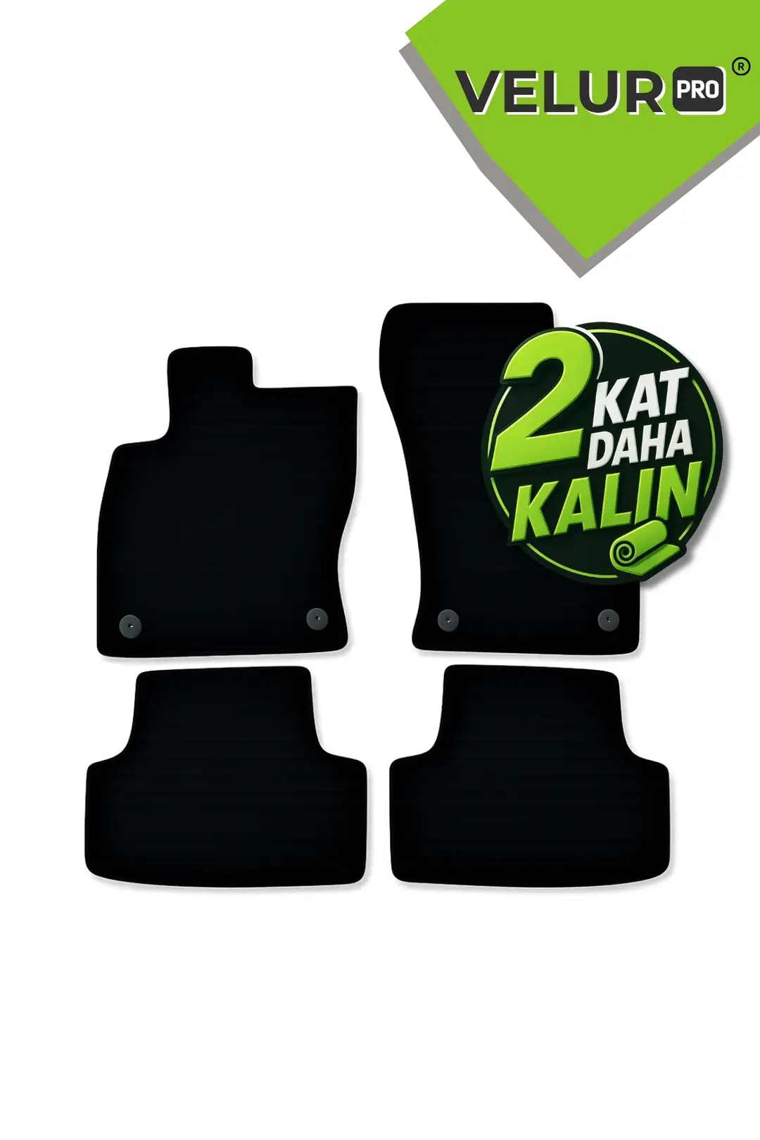 VelurPRO Volkswagen Golf 5 2004-2009 Siyah Araca Özel Halı Paspas Araba Halısı Oto Paspas