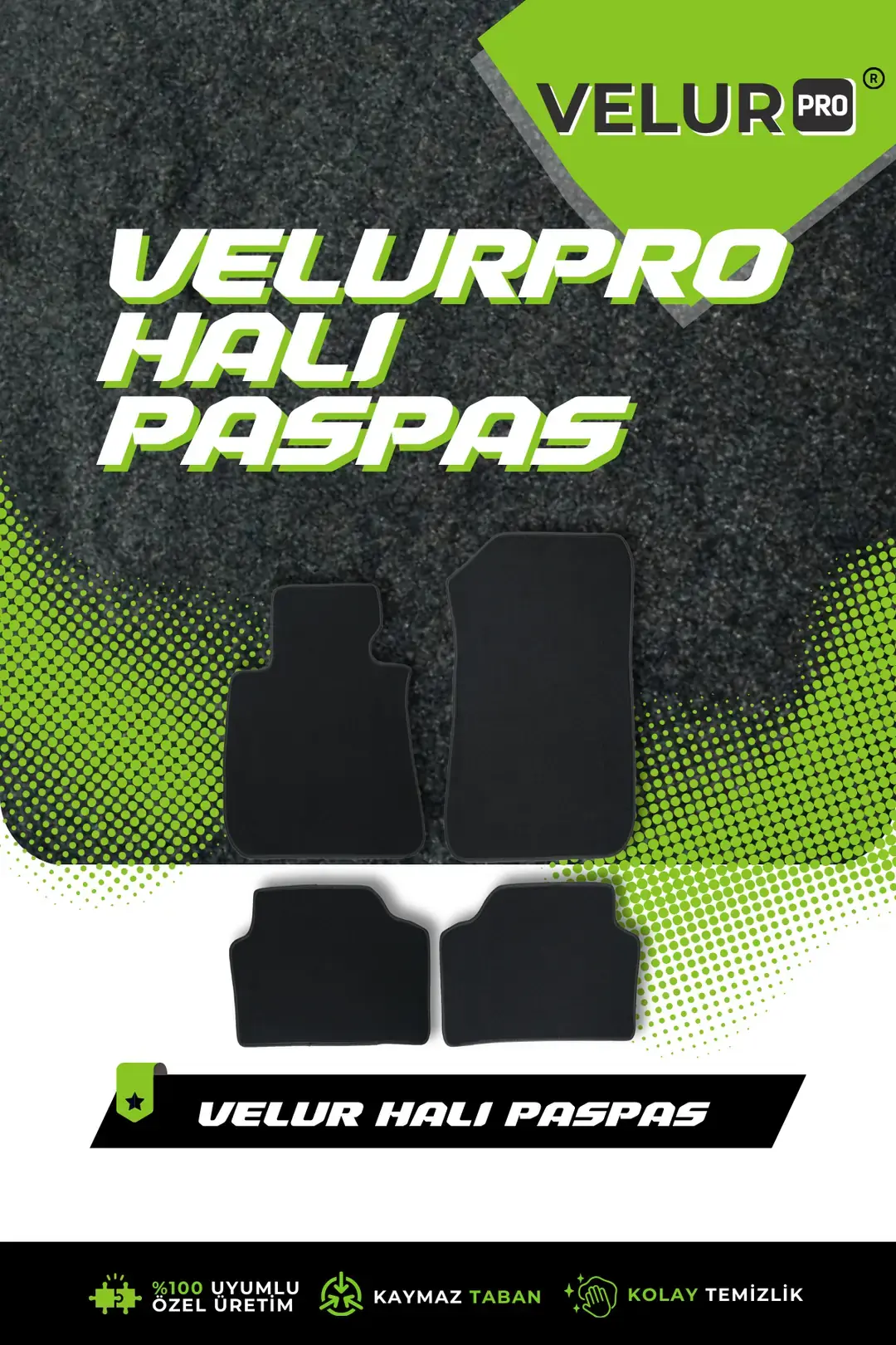 VelurPro Ford Focus Hatchback 2014-2018 Araca Özel Halı Paspas Araba Halısı Oto Paspas